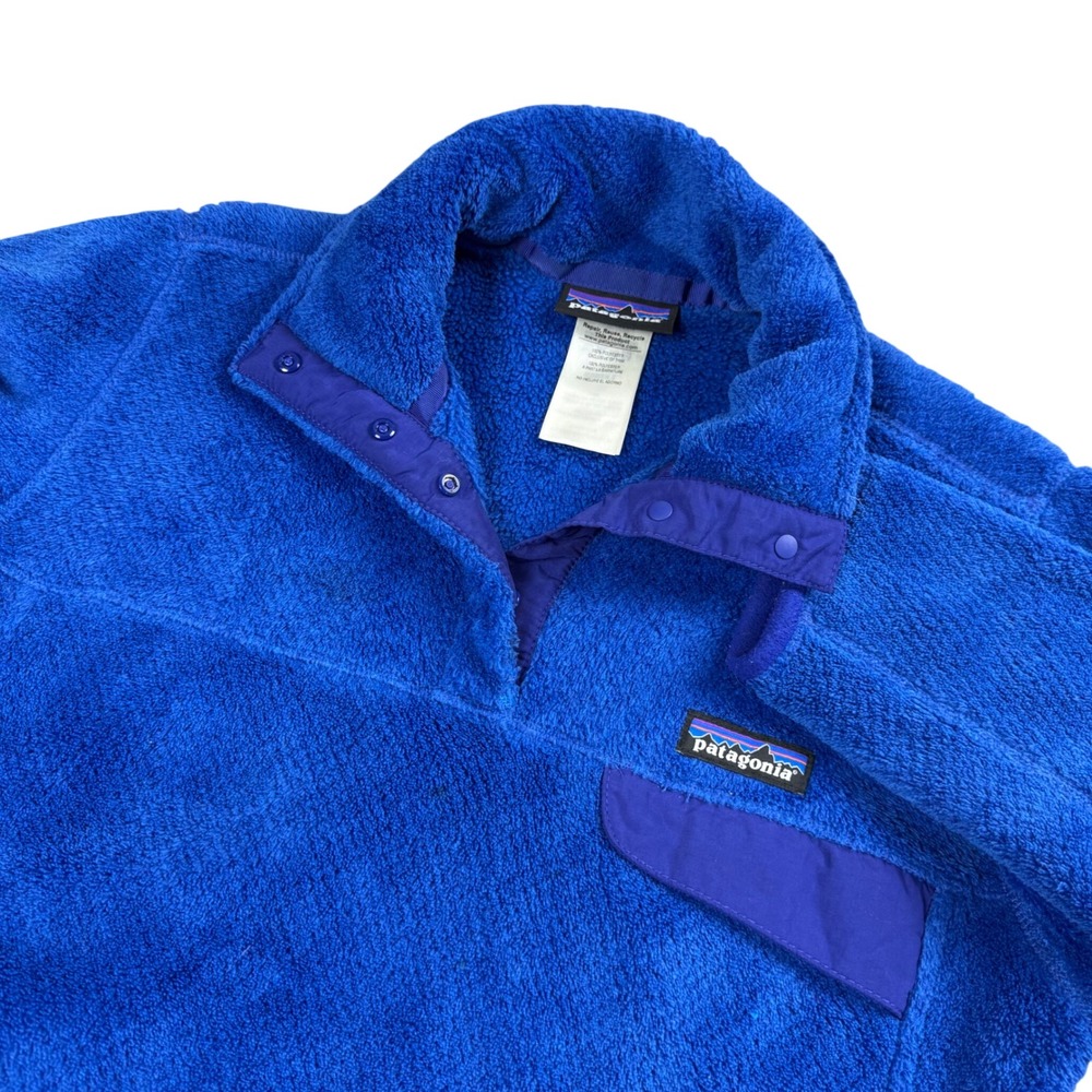 Patagonia Re-Tool Snap-T Fleece Pullover Women Small Blue Gorpcore Hiking Cozy